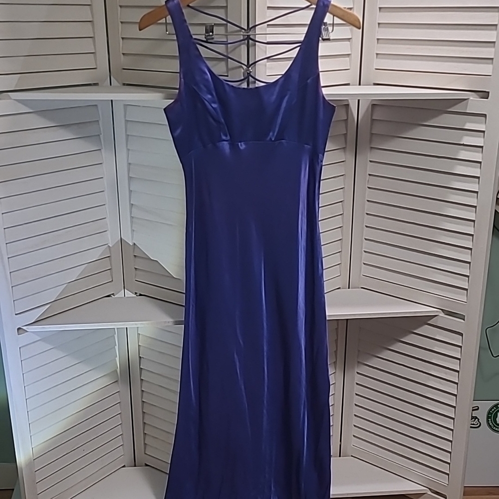 Zum Zum by Niki Livas Purple Maxi Slip Dress with Spaghetti Straps for Cocktail